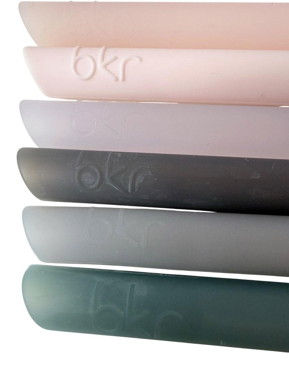 BKR Set of 6 Reusable Silicone Straws - Muted Pastel Mix 10" and 8" - Picture 2 of 2